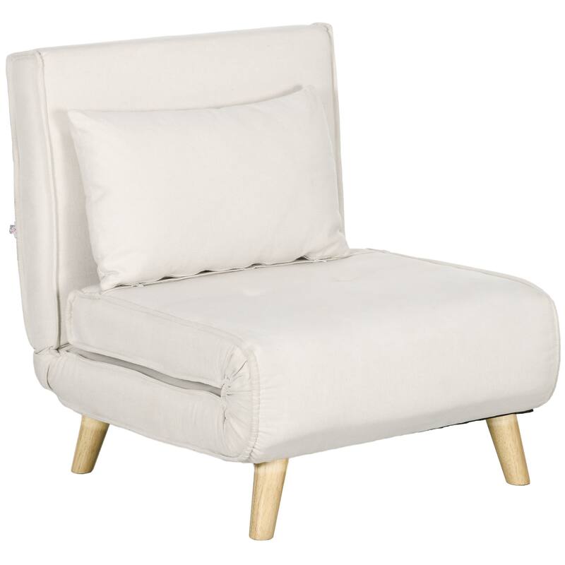 Beige Modern 28.3" Upholstered Chaise Lounges Chair with Adjustable Backrest and Metal Frame - Beige