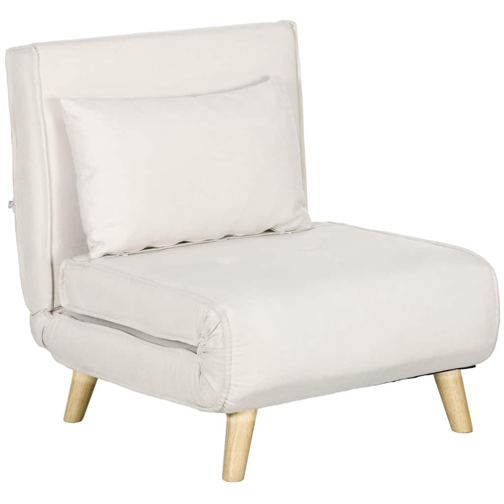 Beige Modern 28.3" Upholstered Chaise Lounges Chair with Adjustable Backrest and Metal Frame