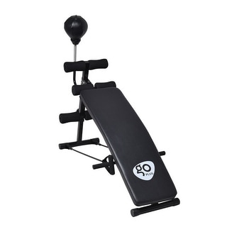 Adjustable Incline Curved Workout Fitness Sit Up Bench - 49" x 20" x 40.5" (L x W x Max. H)