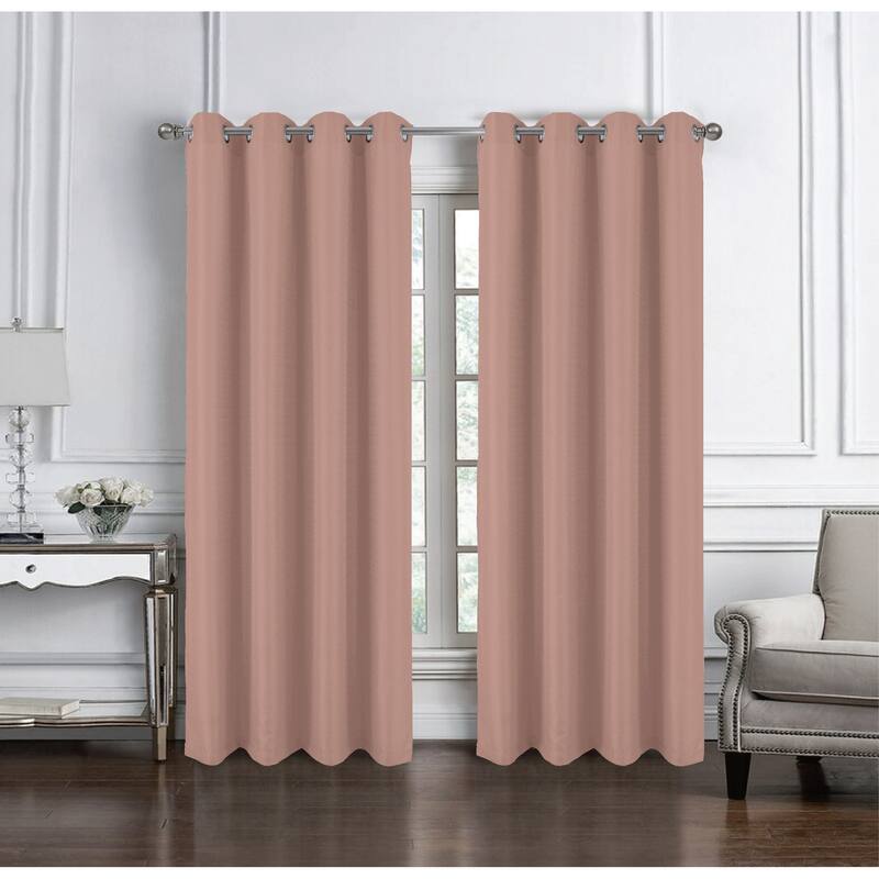 Cindy Textured 2pk Grommet Panel 84 Black - Taupe