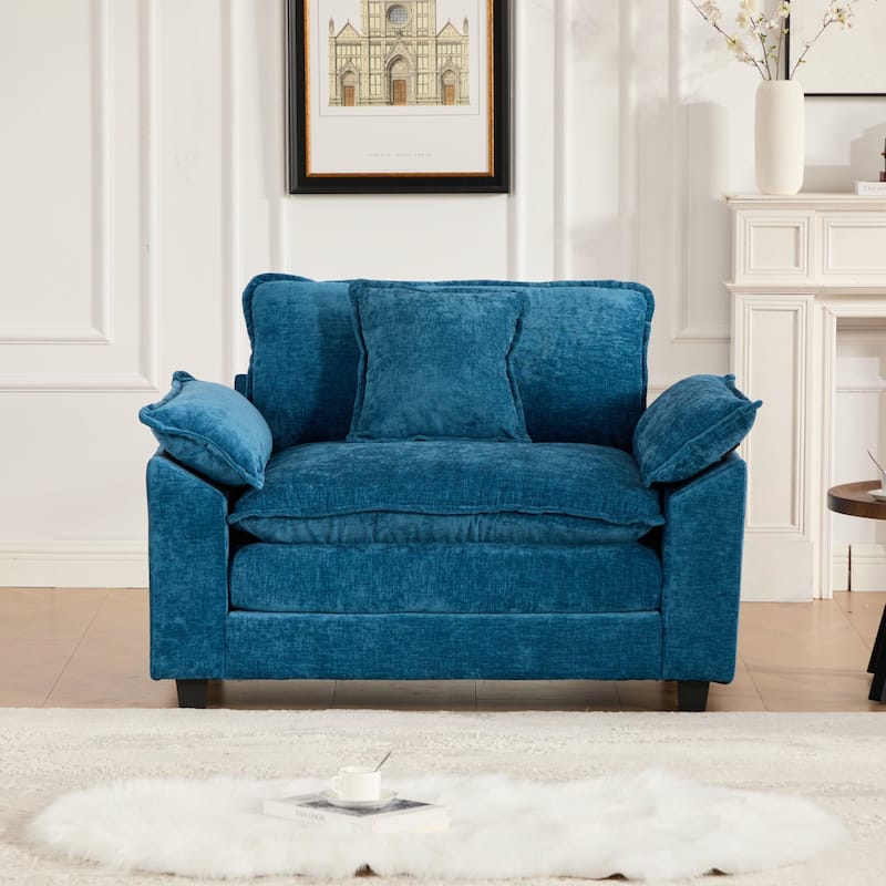 GDF Studio - Cloud Modern Chenille Upholstered Single Seat Sofa with Double-Layer Cushion for Living Room