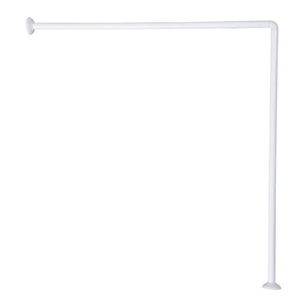 slide 2 of 21, Wall Mounted Corner Shower Curtain Rod 35.4 - 35.4 Inches White