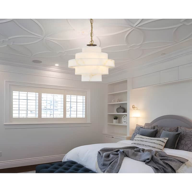 Bohemian Gold Coastal Chandelier - Nordic Milk White, Glass Pendant Light
