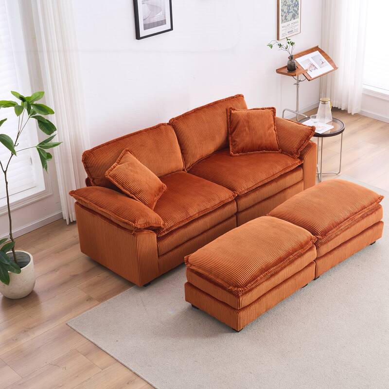 2-seats Sofa With 2 Back Pillows