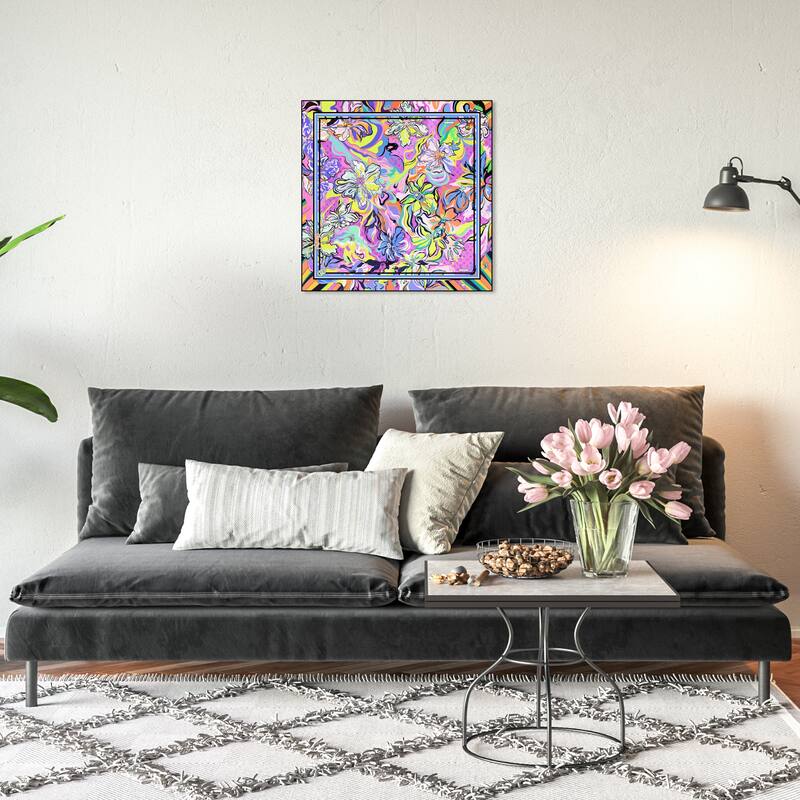 Wynwood Studio Canvas Fashion and Glam Fashion Fractal Mix Purple and Modern & Contemporary Wall Art Canvas Print - 20 x 20