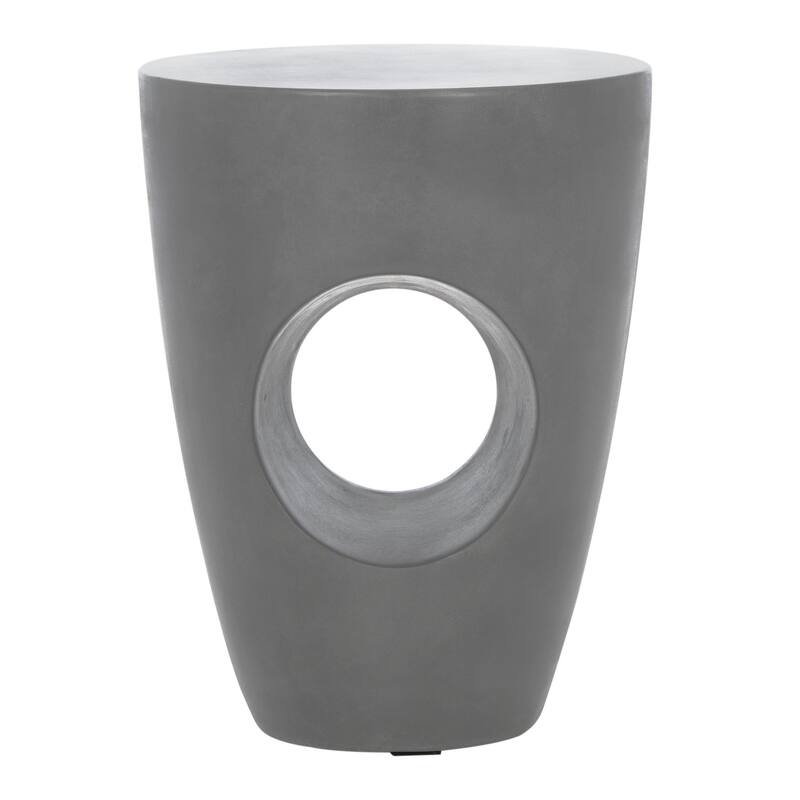SAFAVIEH Aishi Concrete Indoor/ Outdoor Accent Table (Dark Grey) - 14.1" x 14.1" x 17.7"