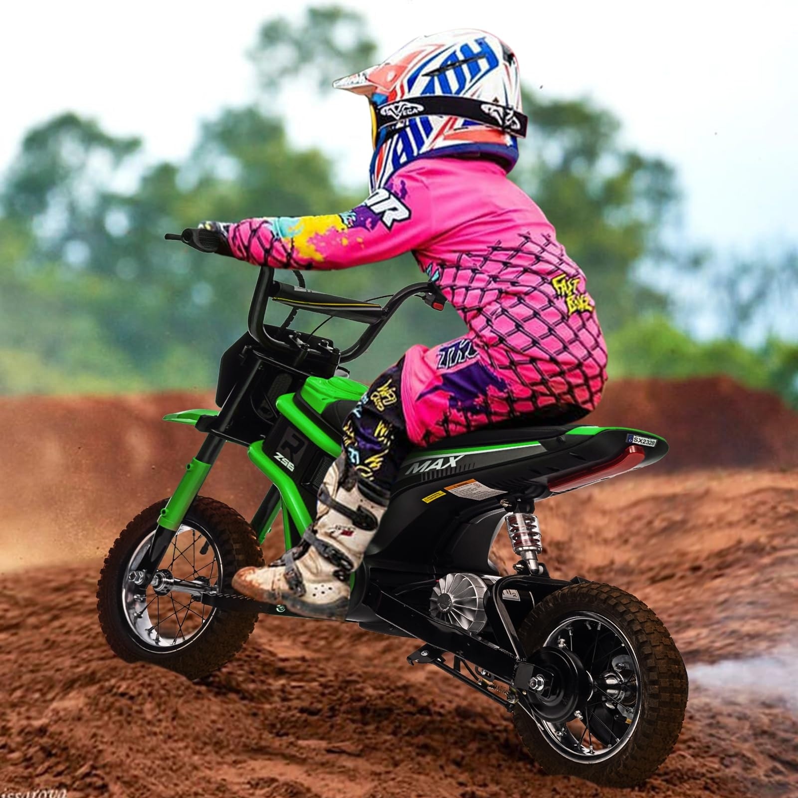 24V Kids Dirt Bike Pink 7