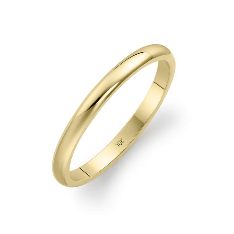 Clover Yellow Gold High-Polish Classic Wedding Band - 5.5 (2mm) - 10k