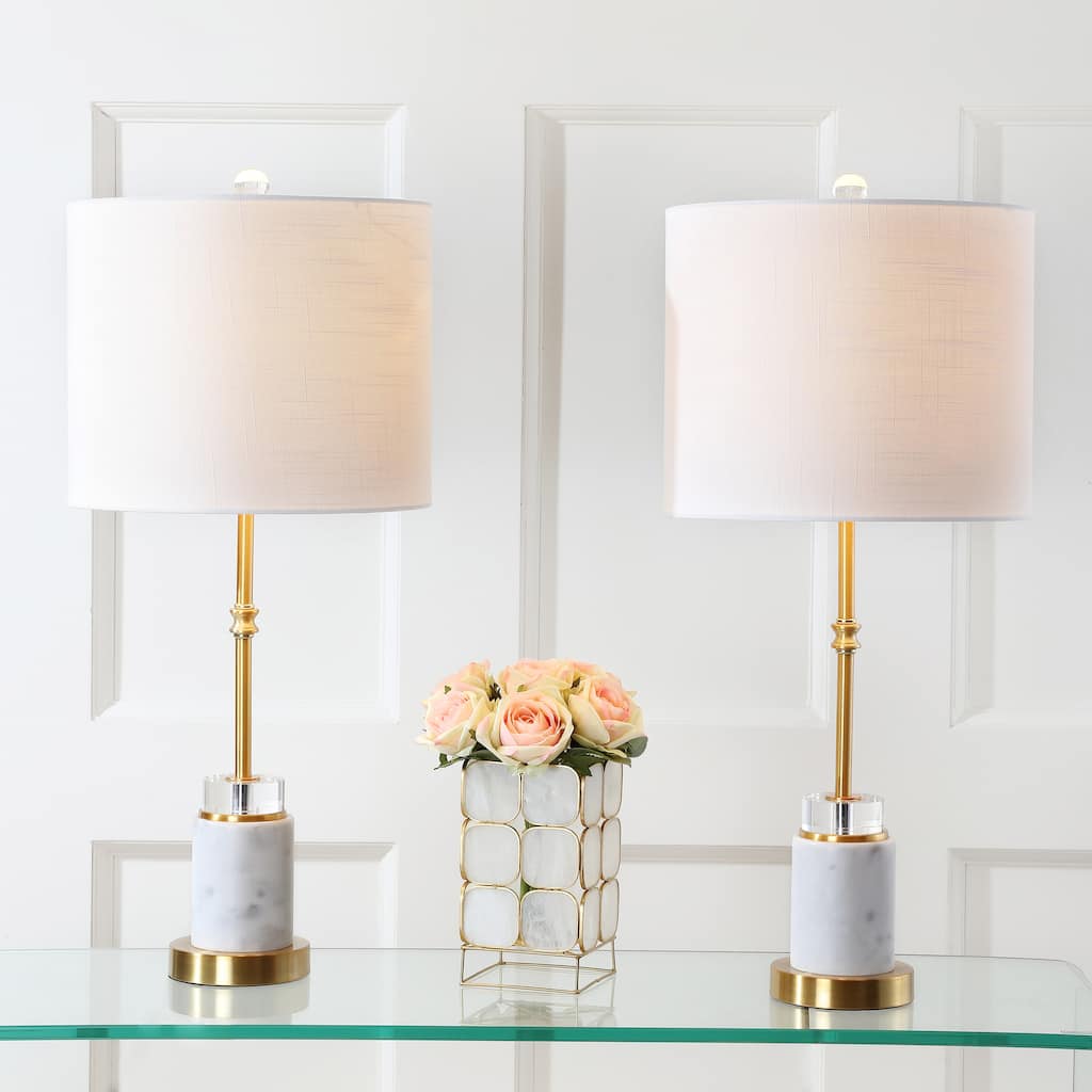 Harper Marble/ Crystal LED Table Lamp (Set of 2) by JONATHAN Y
