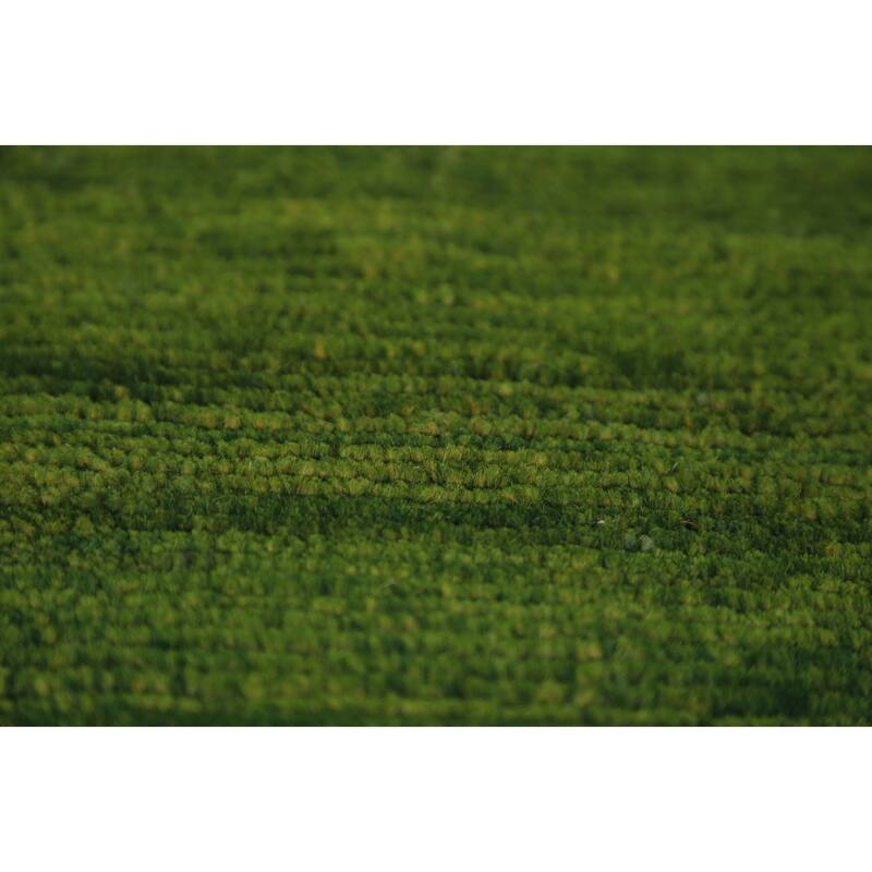 Modern Green Gabbeh Oriental Area Rug Handmade Wool Carpet - 5'4" x 7'9"