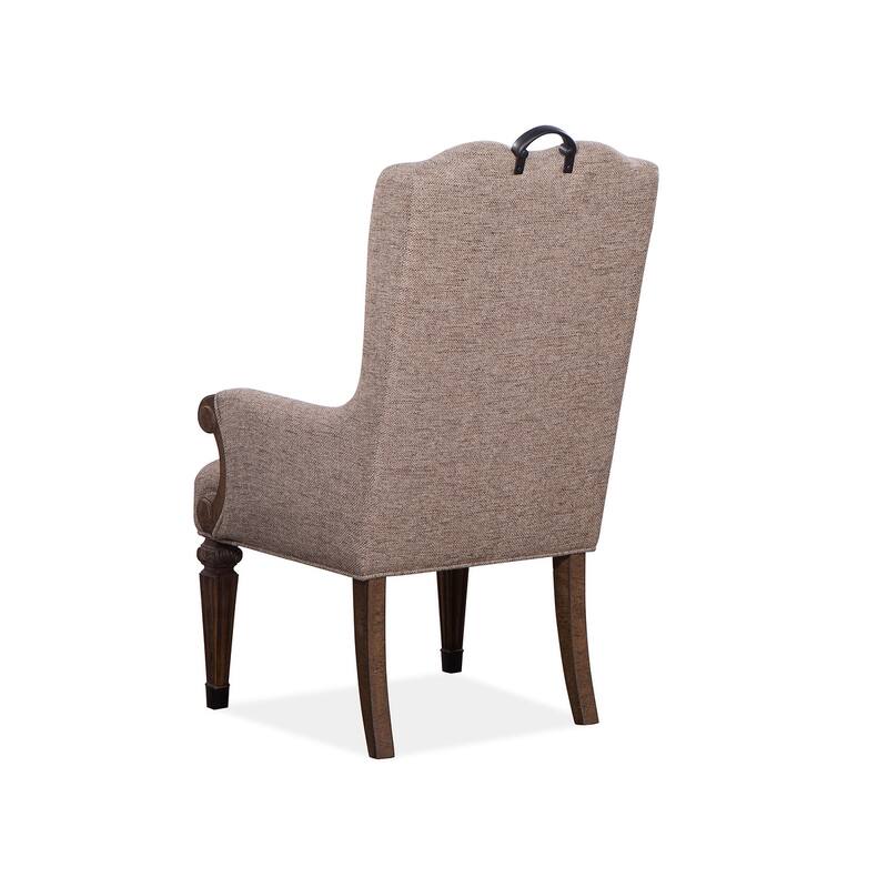 Magnussen Home Durango Willadeene Brown Upholstered Host Chair Two Pack - 27''W x 25.13''D x 45.38''H
