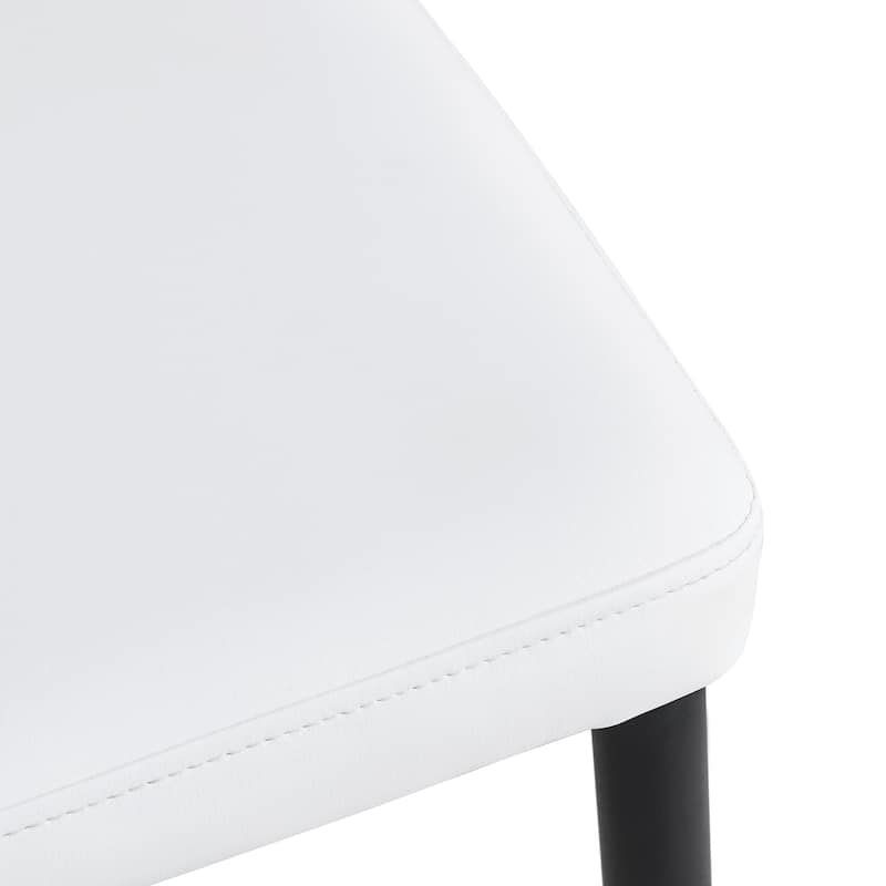 Modern Dining Chairs Set of 6, with PU Upholstered Seat and Metal Legs
