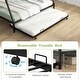 preview thumbnail 11 of 17, Costway Twin Over Full Metal Slats Bunk Bed Frame with Trundle, Guard