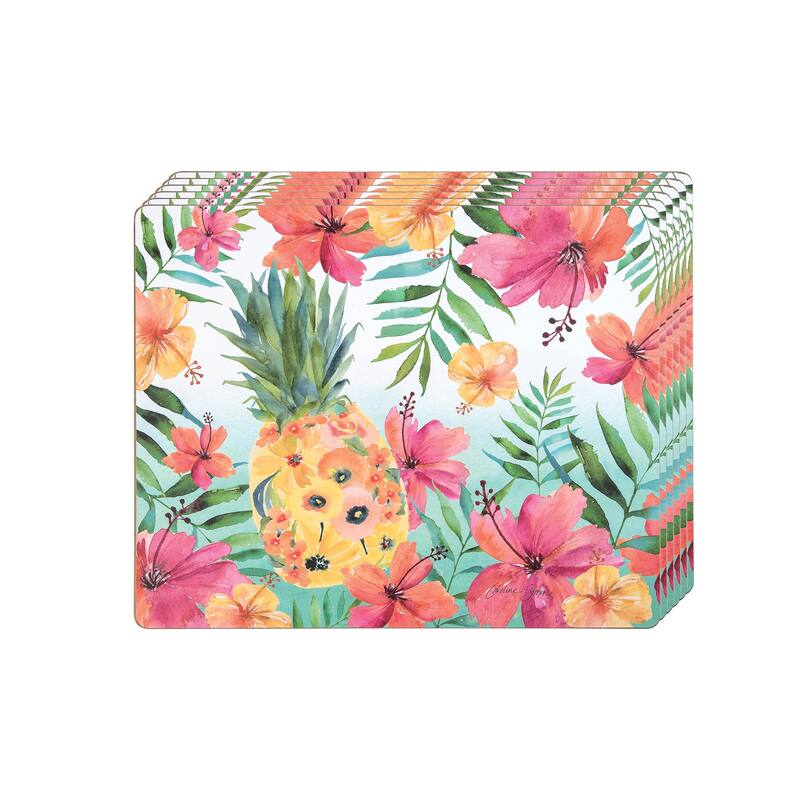 Pineapple Summer Hardboard Placemat Set of 6 Bed Bath & Beyond 37235356