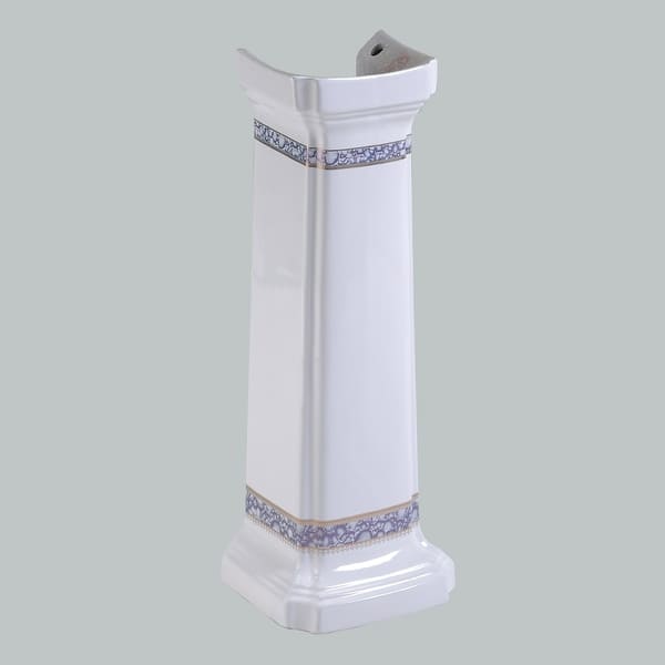 slide 1 of 1, India Reserve Bathroom Sink Blue and Gold Pedestal Only Renovators Supply