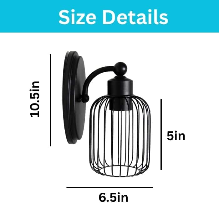 10.5” wall sconces black wall light fixtures metal wall lights