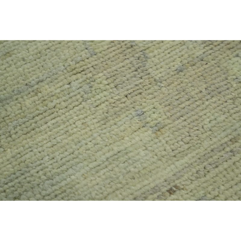 Vegetable Dye Wool Oushak Turkish Area Rug, Floral Geometric Carpet - 11' 5'' X 8' 9''