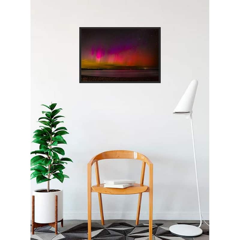 Beach Sunset at night Photography by Wayne Collamore Framed Poster - 18 x 24 Inch