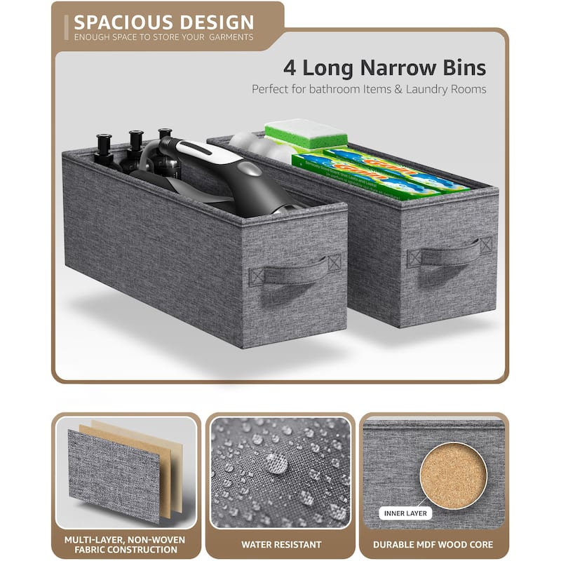 Narrow Dresser Tower with 4 Drawers - Vertical Storage for Bedroom