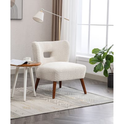 Porthos Home Hayle Sherpa Fabric Slipper Accent Chair with Rubberwood Legs