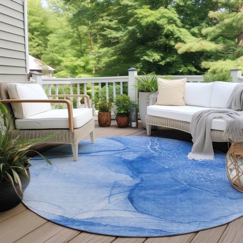 Dava Modern Art-Inspired Weather Resistant Timeless Fusion Outdoor Rug