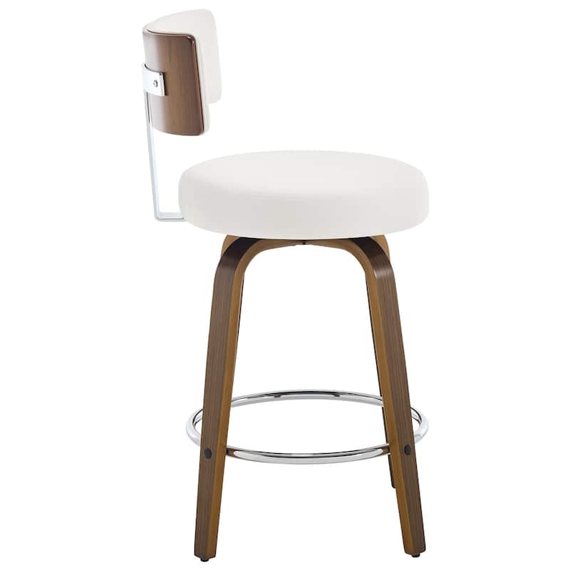 Upholstered Wood Swivel Bar/ Counter Stools, Set of 3