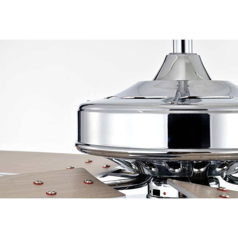 Chrome 52 Inch Polished Finish Ceiling Fan with Remote