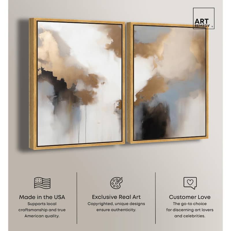 Golden Nebula Canvas Set of 2 by Art Remedy