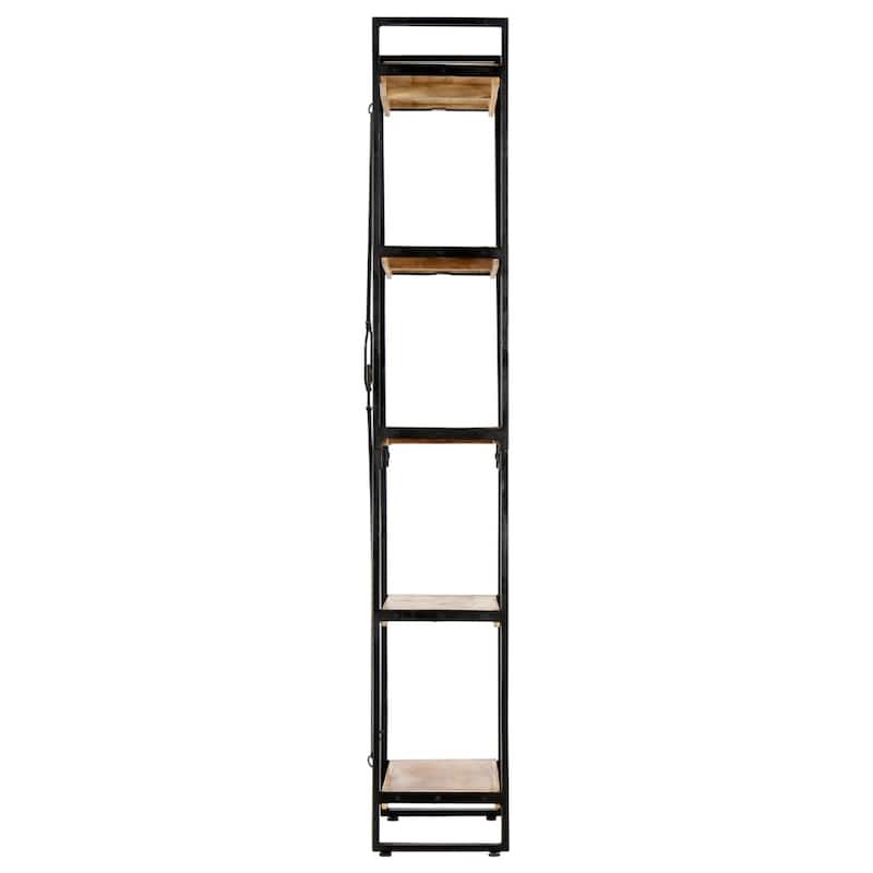 vidaXL 5-Tier Bookcase 23.6"x11.8"x70.9" Solid Mango Wood