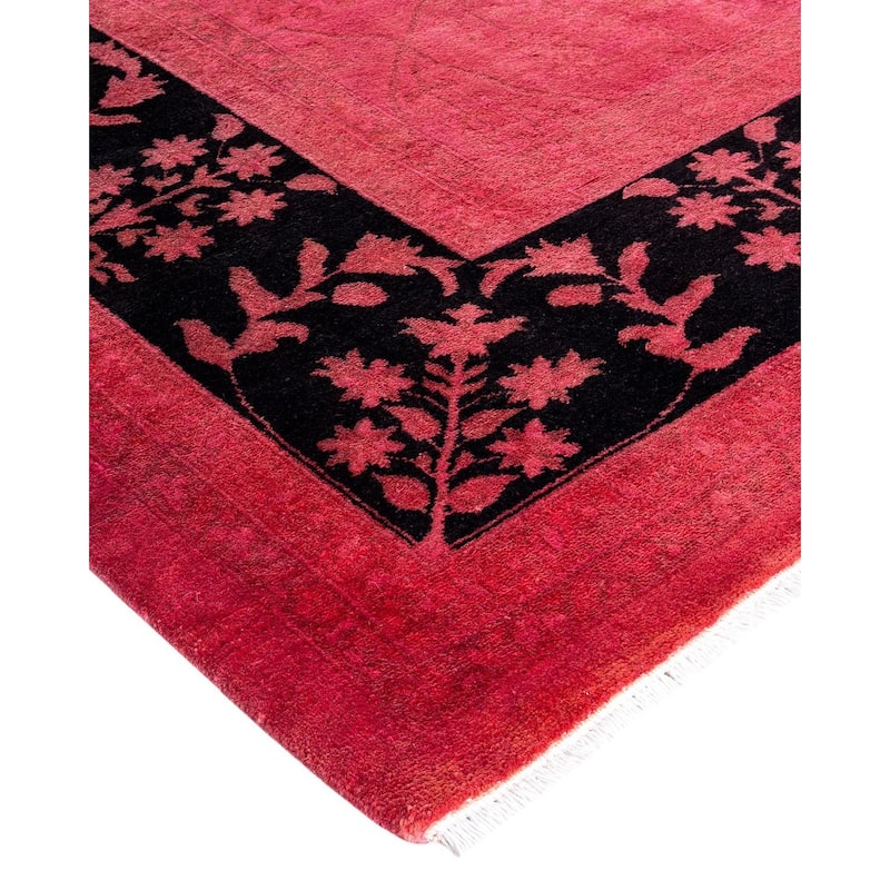 Overdyed, One-of-a-Kind Hand-Knotted Area Rug - Pink - 10' 1" x 13' 6"