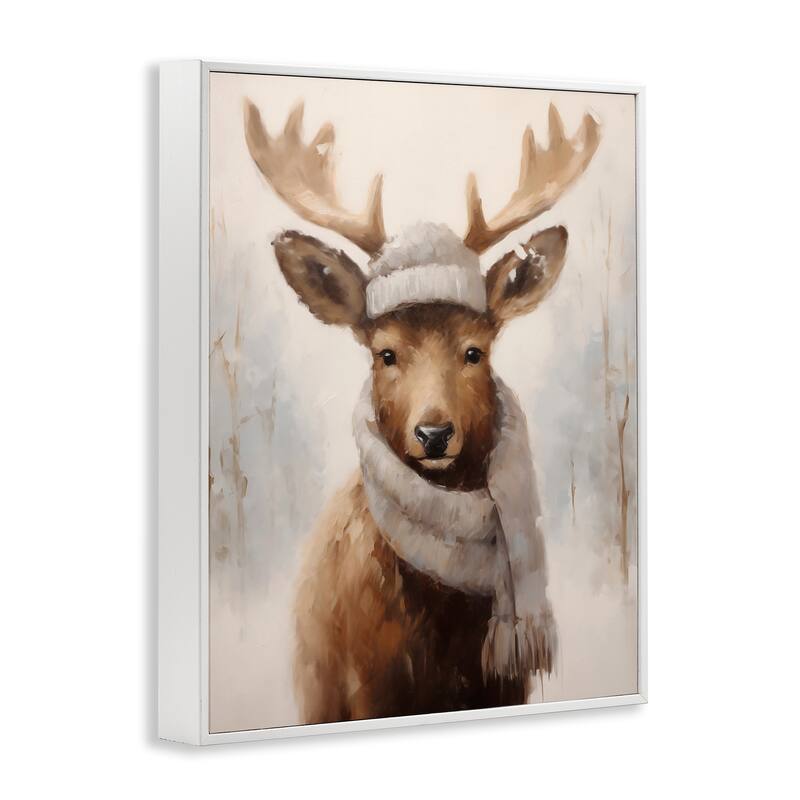 Stupell Cozy Winter Deer Fawn Framed Giclee Art Design By Arlington Prints