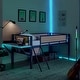 preview thumbnail 6 of 19, Single metal loft bed with rectangular desk, LED lights