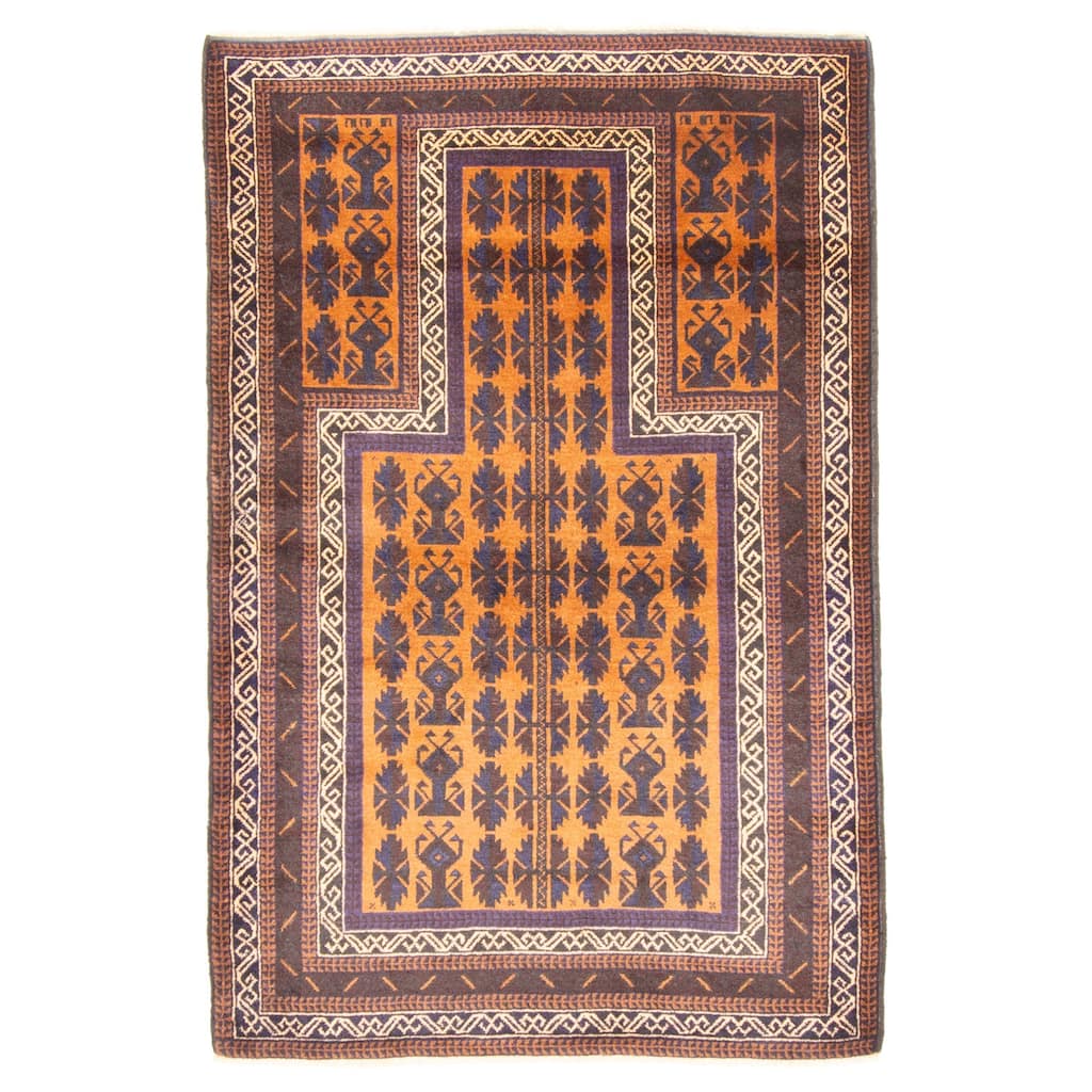 ECARPETGALLERY Hand-knotted Teimani Brown Wool Rug - 3'2 x 4'11