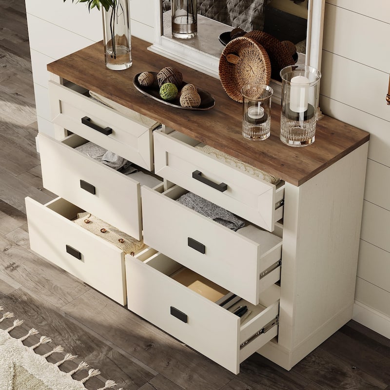 WAMPAT Mid Century Modern 2 in 1 Dresser with 9 Drawers for Bedroom