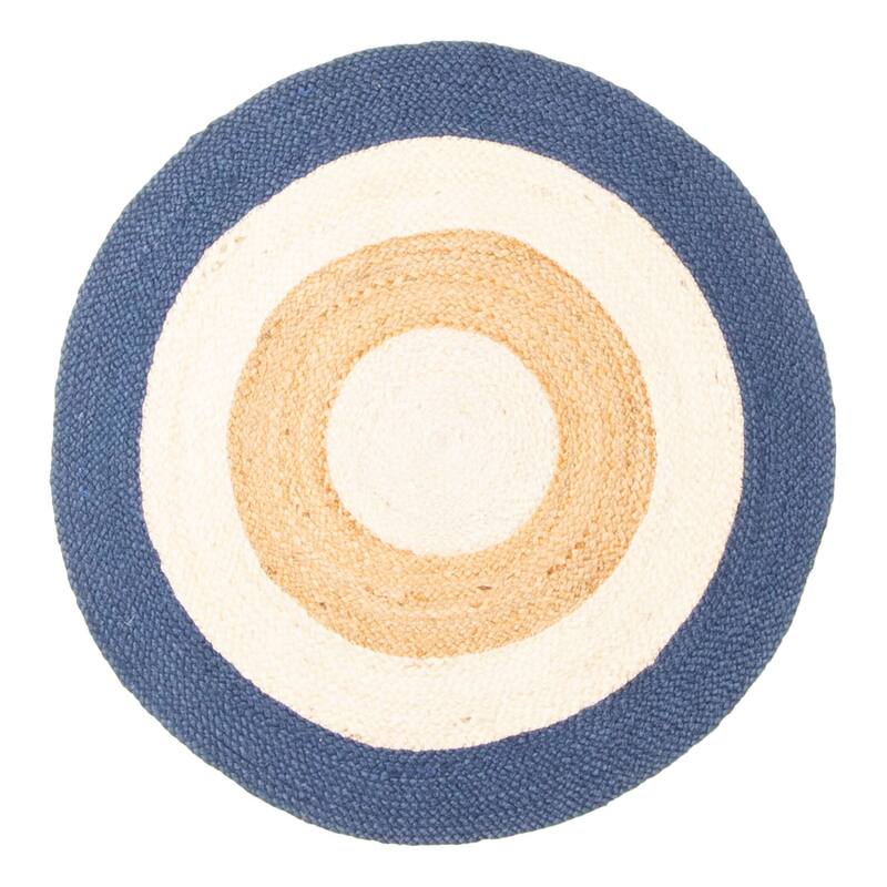 ECARPETGALLERY Braided Weave Palas Denizli Cream Jute Rug - 2'11 x 2'11