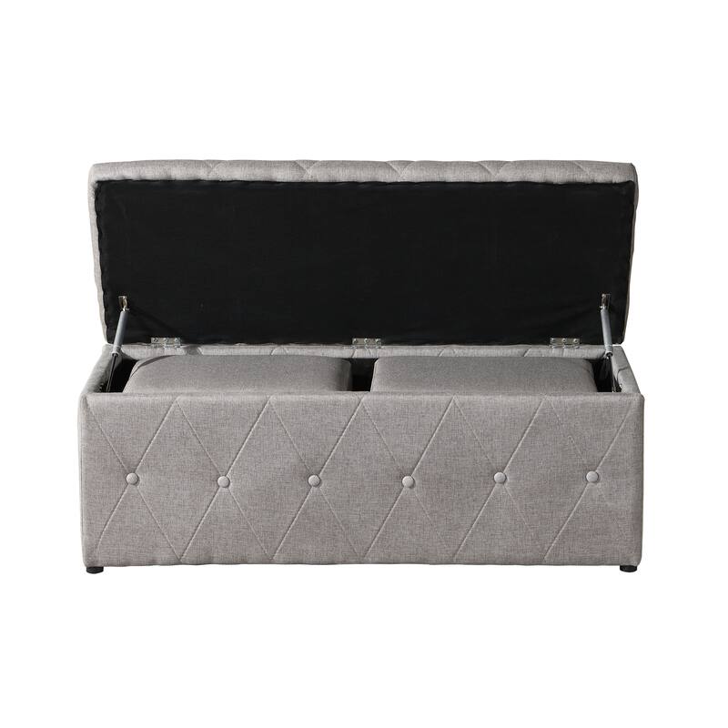 Rectangular Storage Fabric Ottoman
