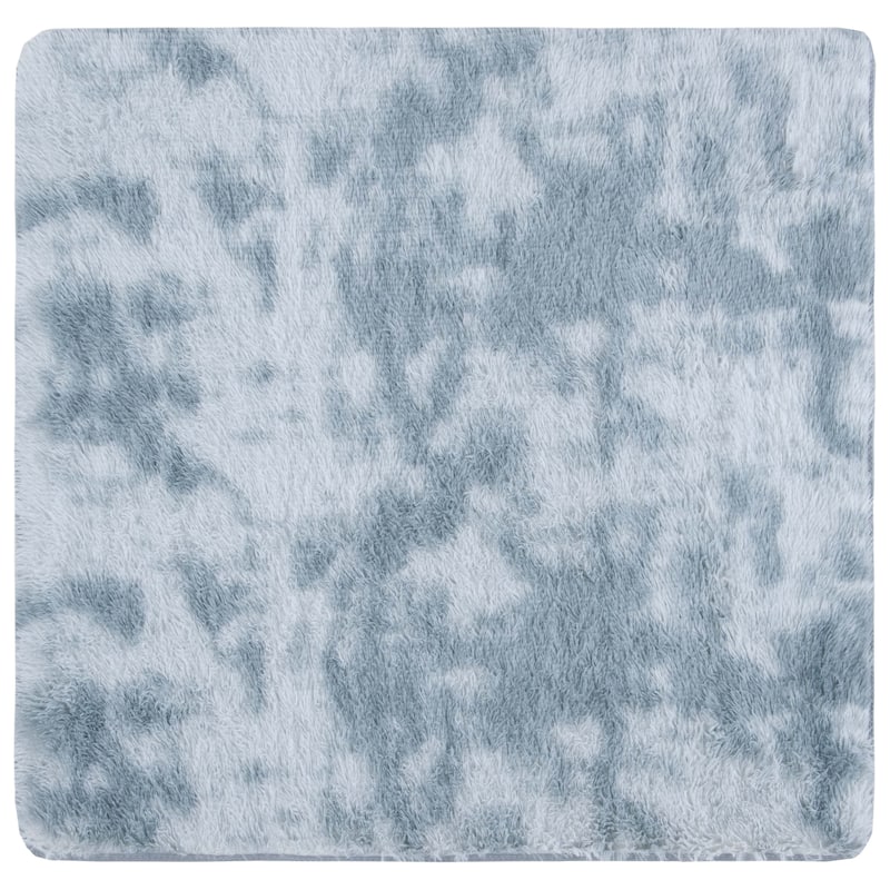 SAFAVIEH Rainbow Shag Didy Shag Rug - 4' Square - Light Grey