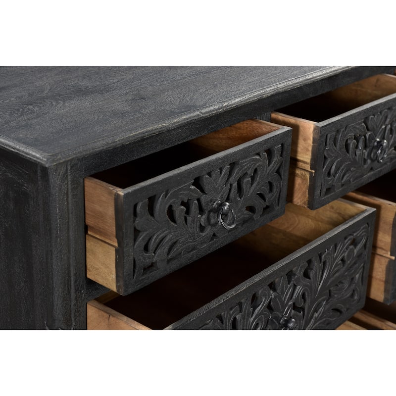 Florence Floral Carved Wood 7-Drawer Dresser