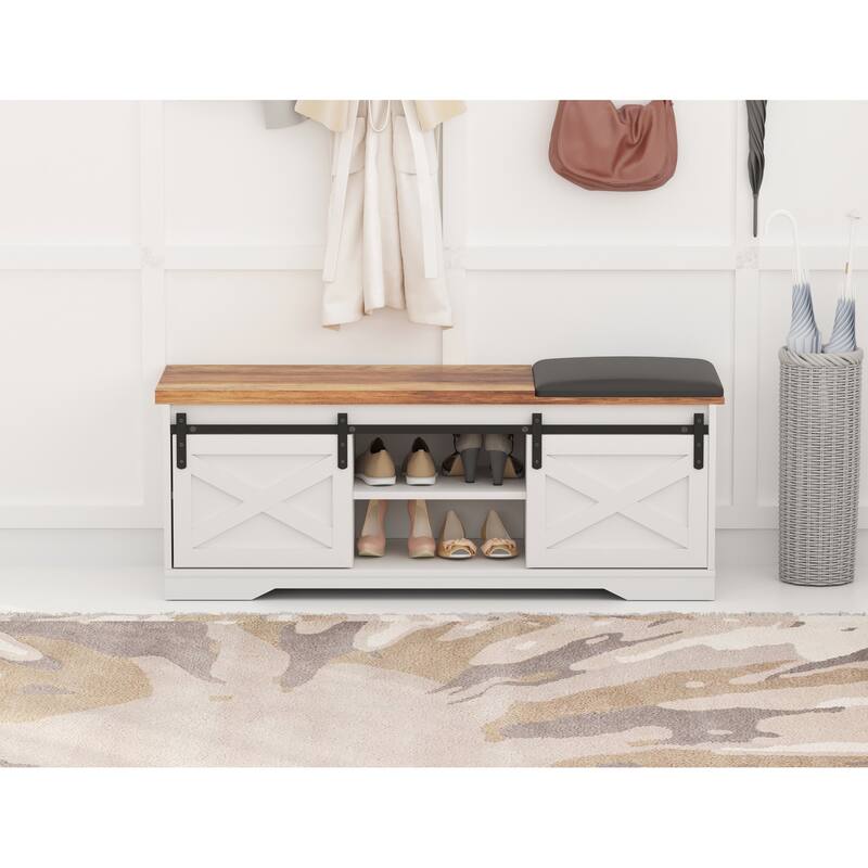 Entryway Sliding X Barn Door Litterbox Shoe Bench Bed Bath & Beyond