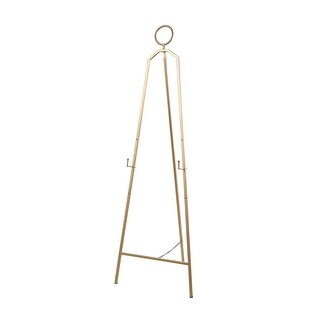 Metal Tall Adjustable Minimalistic Tabletop Display 3 Tier Easel with Circular Ring Top - Gold - Roche River Decor