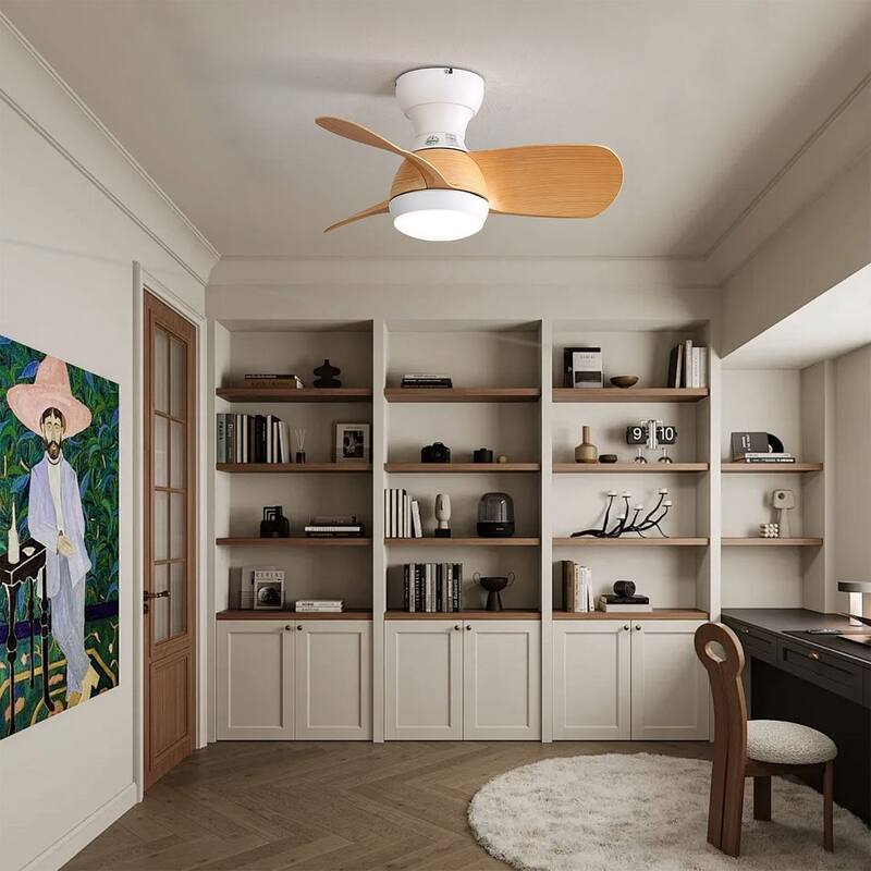 23" Modern Dimmable LED Ceiling Fan Light with Remote Control