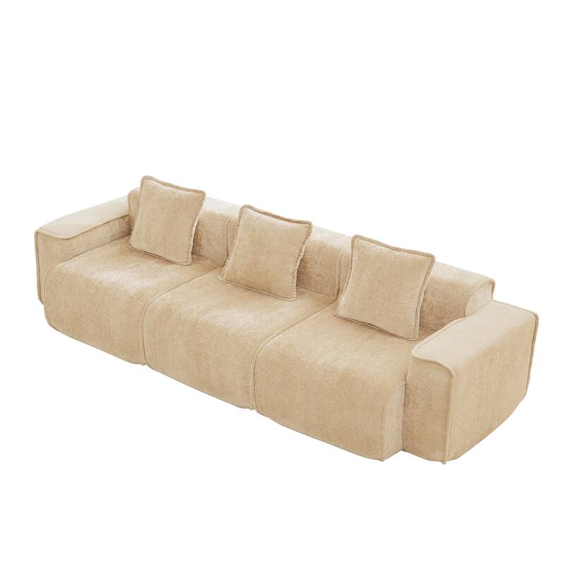 GDFStudio - Modular 3-Seater 108.66" Boneless Velvet Sofa