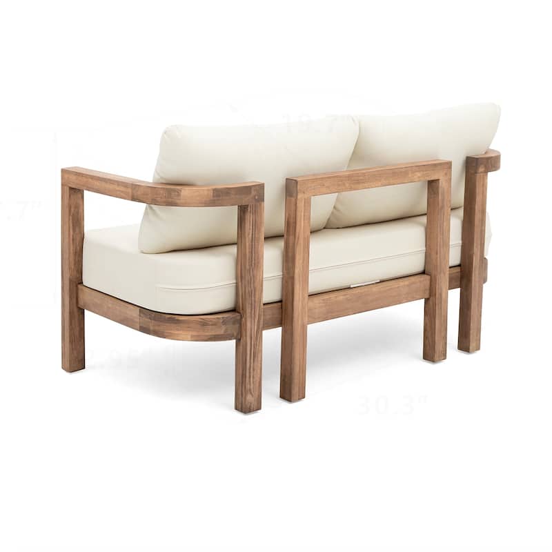2 - Person Outdoor Acacia Wood Patio Seating Group