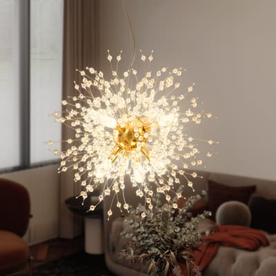 9-Light Firework Crystal Chandeliers Dandelion Pendant Lights