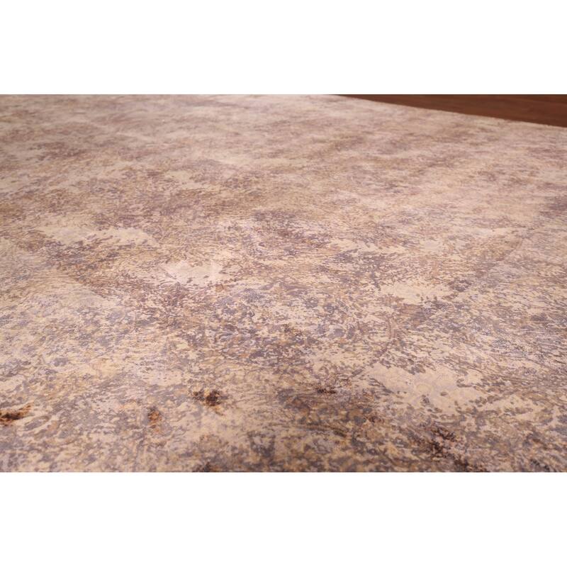 Abstract Indian Area Rug Hand-Knotted Wool Carpet - 8'2"x 11'5"
