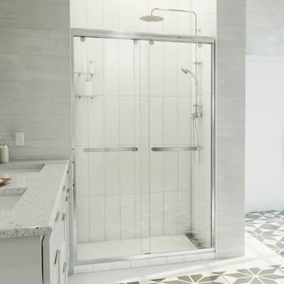 DreamLine Charisma-X 44-48 in. W x 76 in. H Frameless Bypass Sliding Shower Door in Chrome