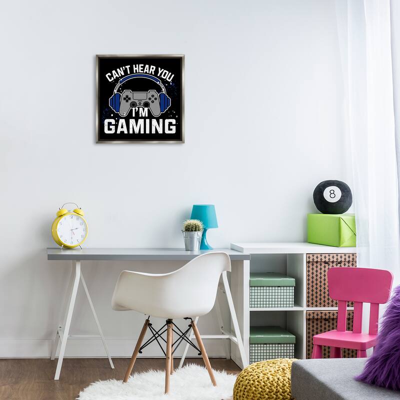 Stupell Can't Hear You Gaming Framed Floater Canvas Wall Art Design By Kim Allen
