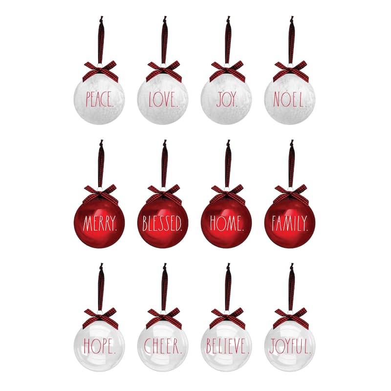 Rae Dunn Set of 12 CHRISTMAS Ornaments