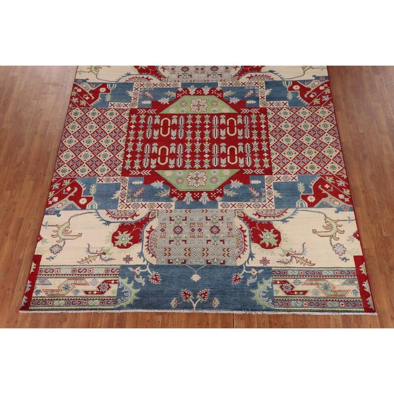 Traditional Kazak Oriental Area Rug Hand-Knotted Wool Carpet - 8'3" x 9'11"