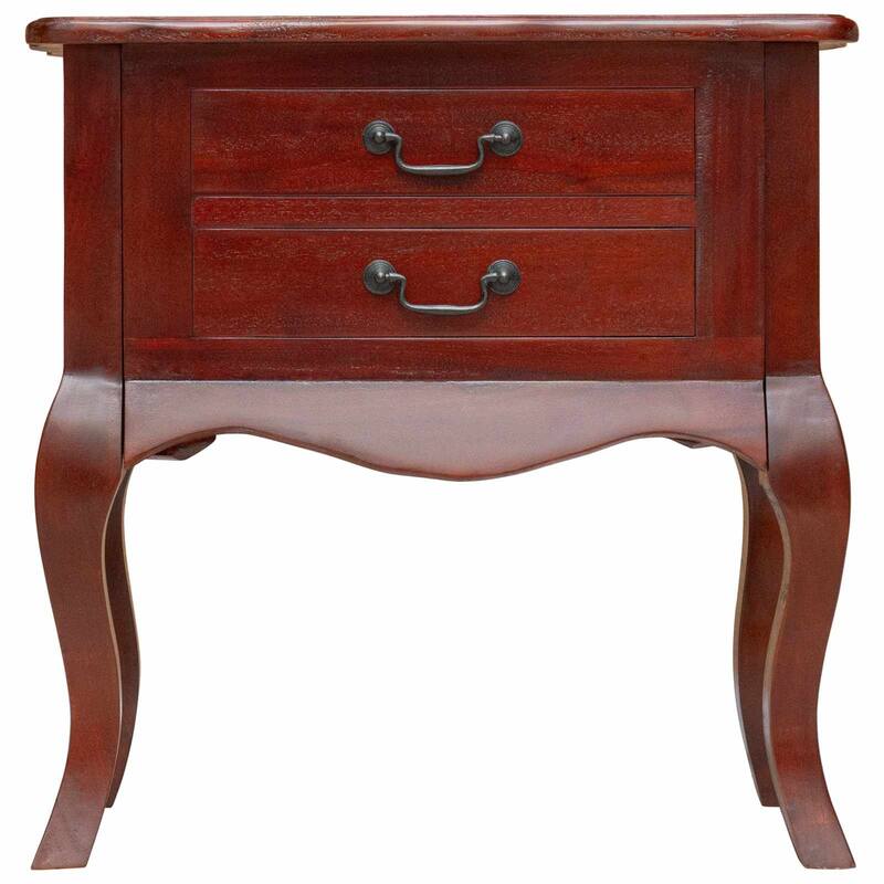 vidaXL Side Table Brown 23.82 x 11.81 x 24.02 in Solid Mahogany Wood - 23.82 x 11.81 x 24.02 in
